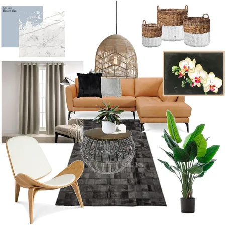 Boho Living Room Interior Design Mood Board by Black Dahlia Interiors on Style Sourcebook