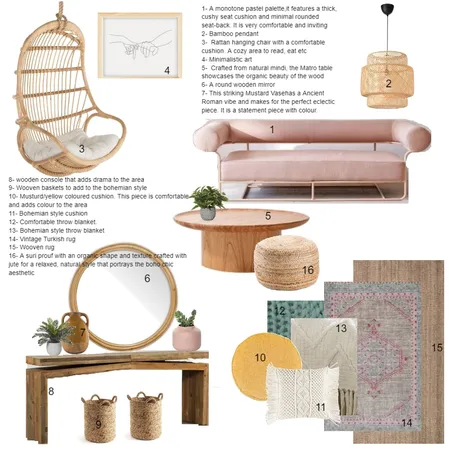 Bohemian living room Interior Design Mood Board by nzi on Style Sourcebook