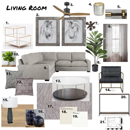 Living Room Sample Board Interior Design Mood Board by Seals Properties, LLC on Style Sourcebook