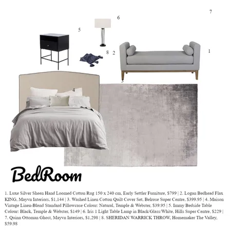 Bedroom Interior Design Mood Board by kathryn@jtomkins.com on Style Sourcebook