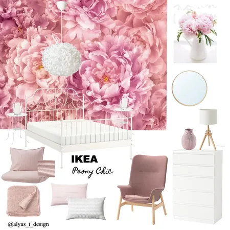 Peony girly bedroom Interior Design Mood Board by AlyaSiDesign on Style Sourcebook