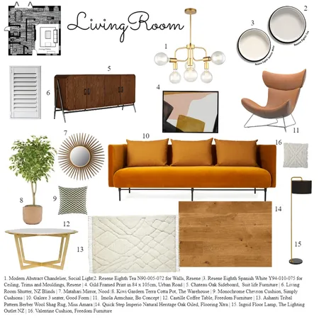 Living Room Interior Design Mood Board by Makiko on Style Sourcebook
