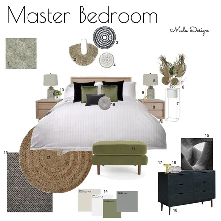 Master Bedroom Interior Design Mood Board by MALA Design on Style Sourcebook