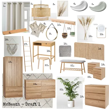 Janie's Bedroom - Final with numbers Interior Design Mood Board by Jacko1979 on Style Sourcebook