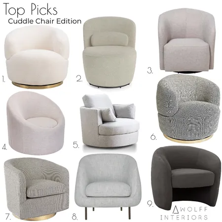 Top Picks - Round Cuddle Chair Interior Design Mood Board by awolff.interiors on Style Sourcebook