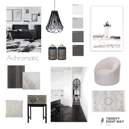 Achromatic Interior Design Mood Board by twentyeightmaydesigns on Style Sourcebook