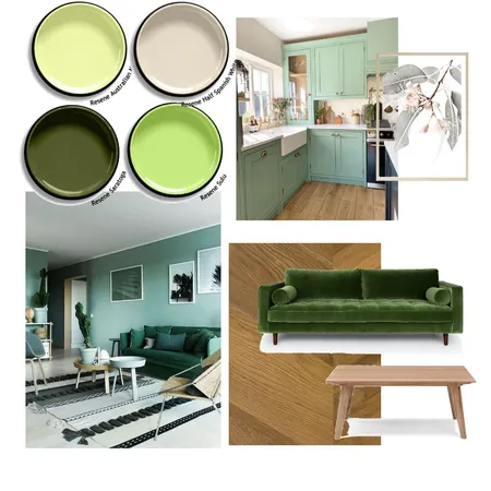 green monochromatic color scheme Interior Design Mood Board by Phoebepu on Style Sourcebook