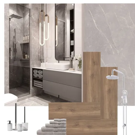 stone and chocolate bathroom Interior Design Mood Board by Holi Home on Style Sourcebook