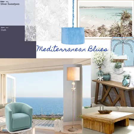 Mediterranean Blues- IDI project- module3 Interior Design Mood Board by Akshita on Style Sourcebook