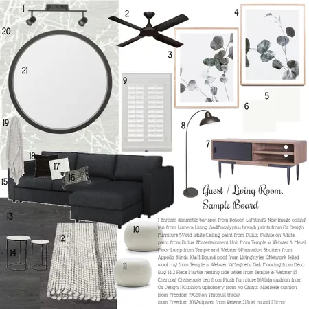 Guest   / living room Interior Design Mood Board by Style by Sisters on Style Sourcebook