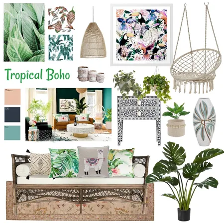 Tropical Boho Interior Design Mood Board by EmmaShim on Style Sourcebook