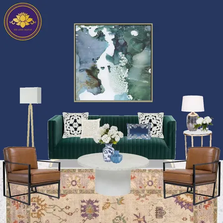 Moody Blue Living Room Interior Design Mood Board by The Lotus Creative on Style Sourcebook