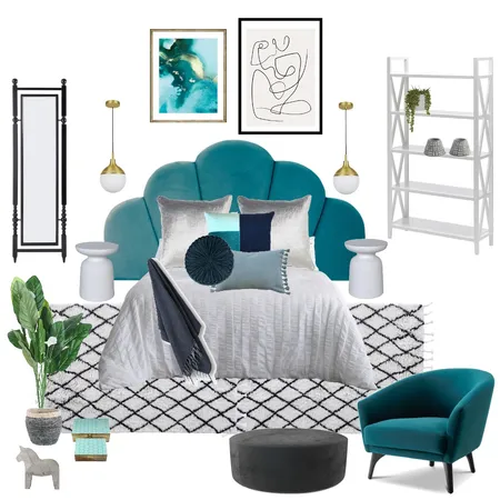 turquoise bedroom Interior Design Mood Board by charlottemacdonald03 on Style Sourcebook