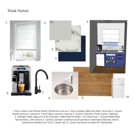 Drink Station Interior Design Mood Board by Happy House Co. on Style Sourcebook