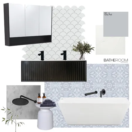 Contemporary Luxe Encaustic Look Tile Bathroom Interior Design Mood Board by Bathe Room - Bathroom Renovations Adelaide on Style Sourcebook