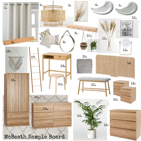 Janie's Bedroom - Final with numbers Interior Design Mood Board by Jacko1979 on Style Sourcebook