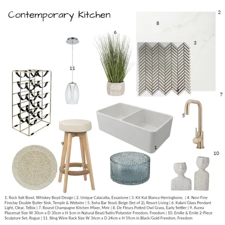 Contemporary Kitchen Interior Design Mood Board by LJT0994 on Style Sourcebook