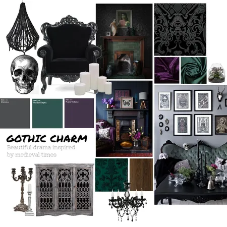 Gothic Charm Interior Design Mood Board by Leesa Chalker on Style Sourcebook