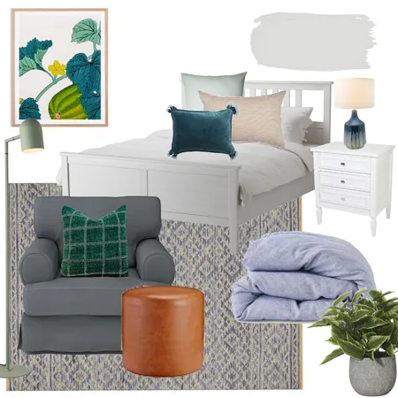Greenwood - Guest Bedroom Interior Design Mood Board by Holm & Wood. on Style Sourcebook