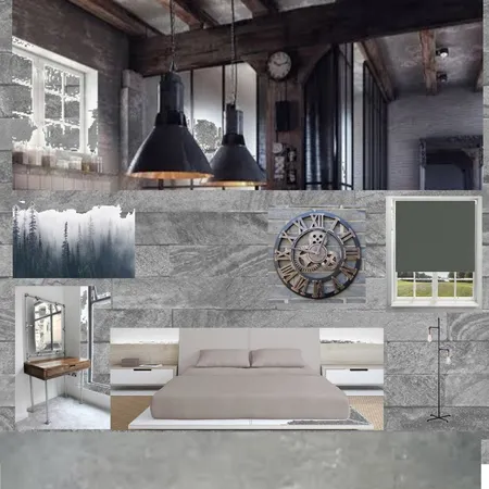 Industrial Themed Bedroom Interior Design Mood Board by shahsyedsohail on Style Sourcebook