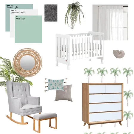 Mint Tropical Nursery Interior Design Mood Board by Haus & Hub Interiors on Style Sourcebook