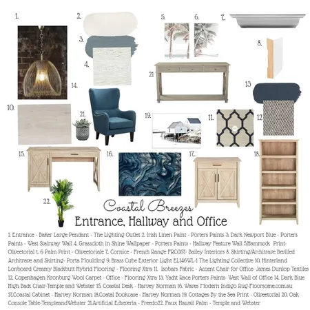 Coastal Breezes Entry, Hallway and Office Interior Design Mood Board by leoniemh on Style Sourcebook