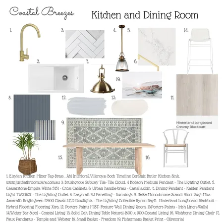 Kitchen Dining Coastal Breezes Interior Design Mood Board by leoniemh on Style Sourcebook