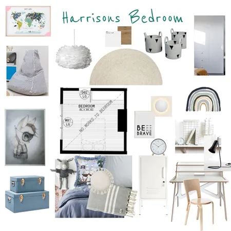 Harrisons Bedroom 2 Interior Design Mood Board by celineinterior on Style Sourcebook