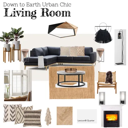 Down to Earth Urban Chic Living Room Interior Design Mood Board by Copper & Tea Design by Lynda Bayada on Style Sourcebook