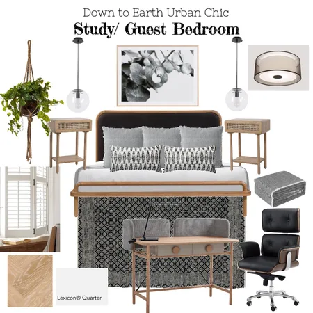 Down to Earth Urban Chic Study Guest Bedroom Interior Design Mood Board by Copper & Tea Design by Lynda Bayada on Style Sourcebook