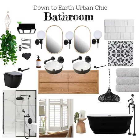 Down to Earth Urban Chic Bathroom Interior Design Mood Board by Copper & Tea Design by Lynda Bayada on Style Sourcebook