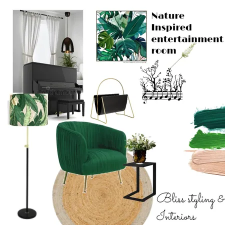 Nature inspired entertainment room Interior Design Mood Board by Bliss Styling & Interiors on Style Sourcebook