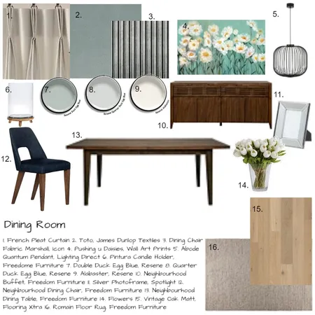 Dining Room Sample Board Interior Design Mood Board by Christina Clifford on Style Sourcebook
