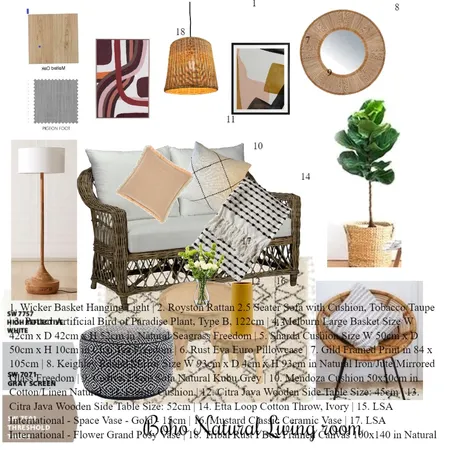Candace Podersoo Boho Natural living style Product name Interior Design Mood Board by Candace- Storm on Style Sourcebook