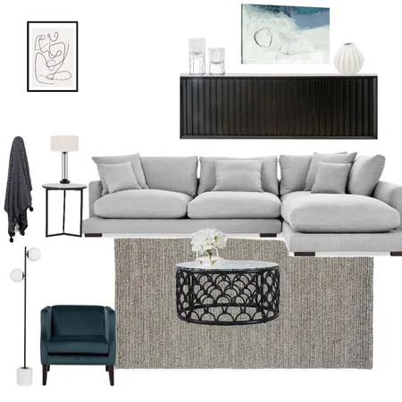 Contemporary living w monochromatic scheme Interior Design Mood Board by Daniellesgroi_styling on Style Sourcebook