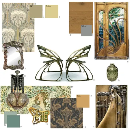 Art Nouveau Interior Design Mood Board by michelle@cmbar.net on Style Sourcebook