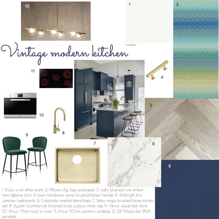 Vintage modern kitchen Interior Design Mood Board by Megan.webb@me.com on Style Sourcebook