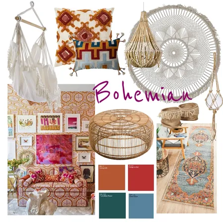 Bohemian Interior Design Mood Board by Olivia Bevan on Style Sourcebook