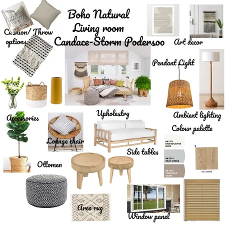 Candace Podersoo Boho Natural living style Interior Design Mood Board by Candace- Storm on Style Sourcebook