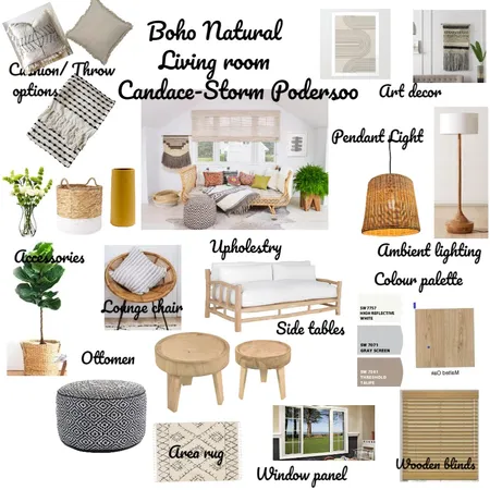 Candace Podersoo Boho Natural living style Interior Design Mood Board by Candace- Storm on Style Sourcebook