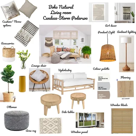 Candace Podersoo Boho Natural living style Interior Design Mood Board by Candace- Storm on Style Sourcebook