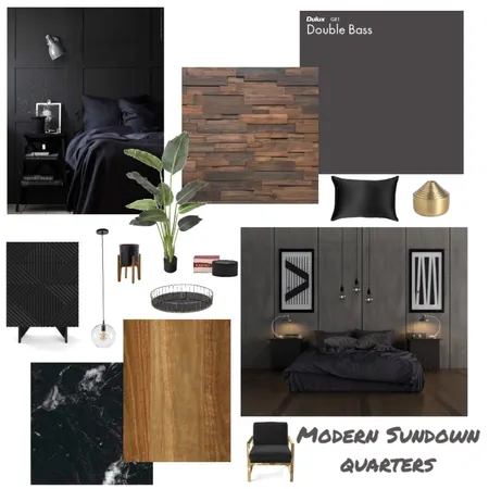 Modern Dark Bedroom Interior Design Mood Board by Rhiannon on Style Sourcebook