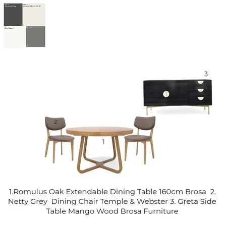 Sample Board 1950's Dining Room Interior Design Mood Board by Design by Stefania on Style Sourcebook