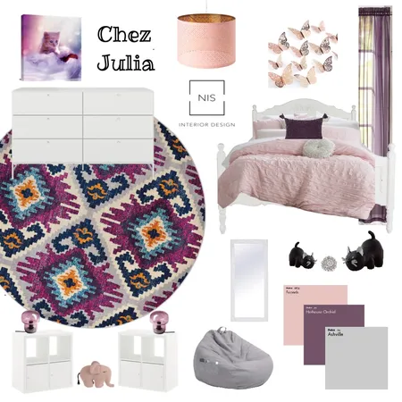 Julia's Bedroom Sampleboard Interior Design Mood Board by Nis Interiors on Style Sourcebook