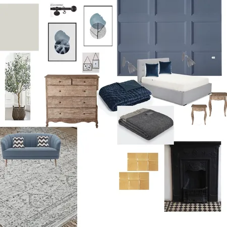Goldblatt Bedroom 3 Blues Interior Design Mood Board by Jillyh on Style Sourcebook