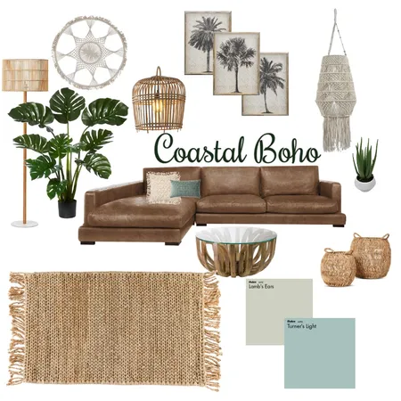 Brown leather lounge coastal styling Interior Design Mood Board by cass_dunn_style on Style Sourcebook