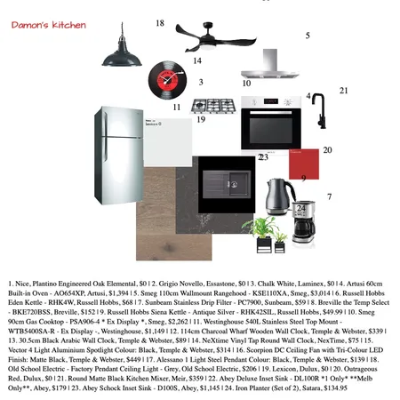 Damon's kitchen design Interior Design Mood Board by margueriteabbott on Style Sourcebook
