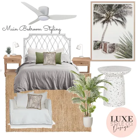 Beach house Main Bedroom Interior Design Mood Board by Luxe Style Co. on Style Sourcebook