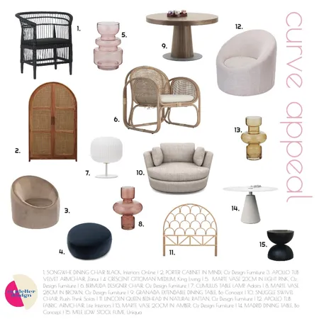 Curve Appeal Interior Design Mood Board by Singular Style Design on Style Sourcebook