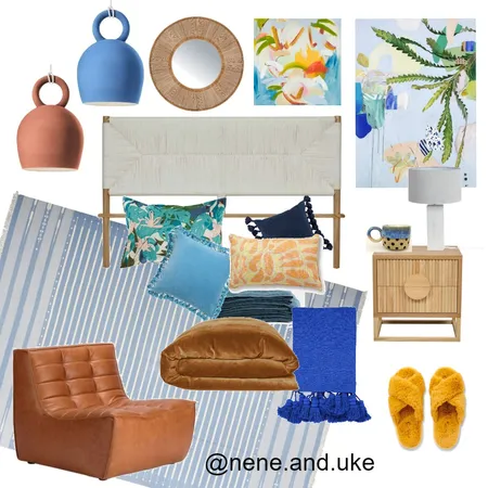 Blue Sandstorm Bedroom Interior Design Mood Board by nene&uke on Style Sourcebook